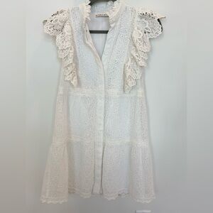 Alice + Olivia White Lace Mini Dress